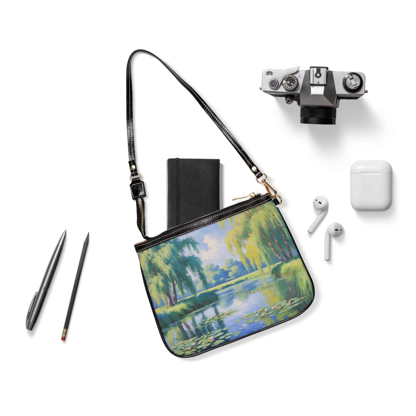 Monet Floral Shoulder Bag - Artistic Small Shoulder Bag with Chic Floral Design for Everyday Use, Perfect Gift for Art Lovers - Rosetta Creative Boutique