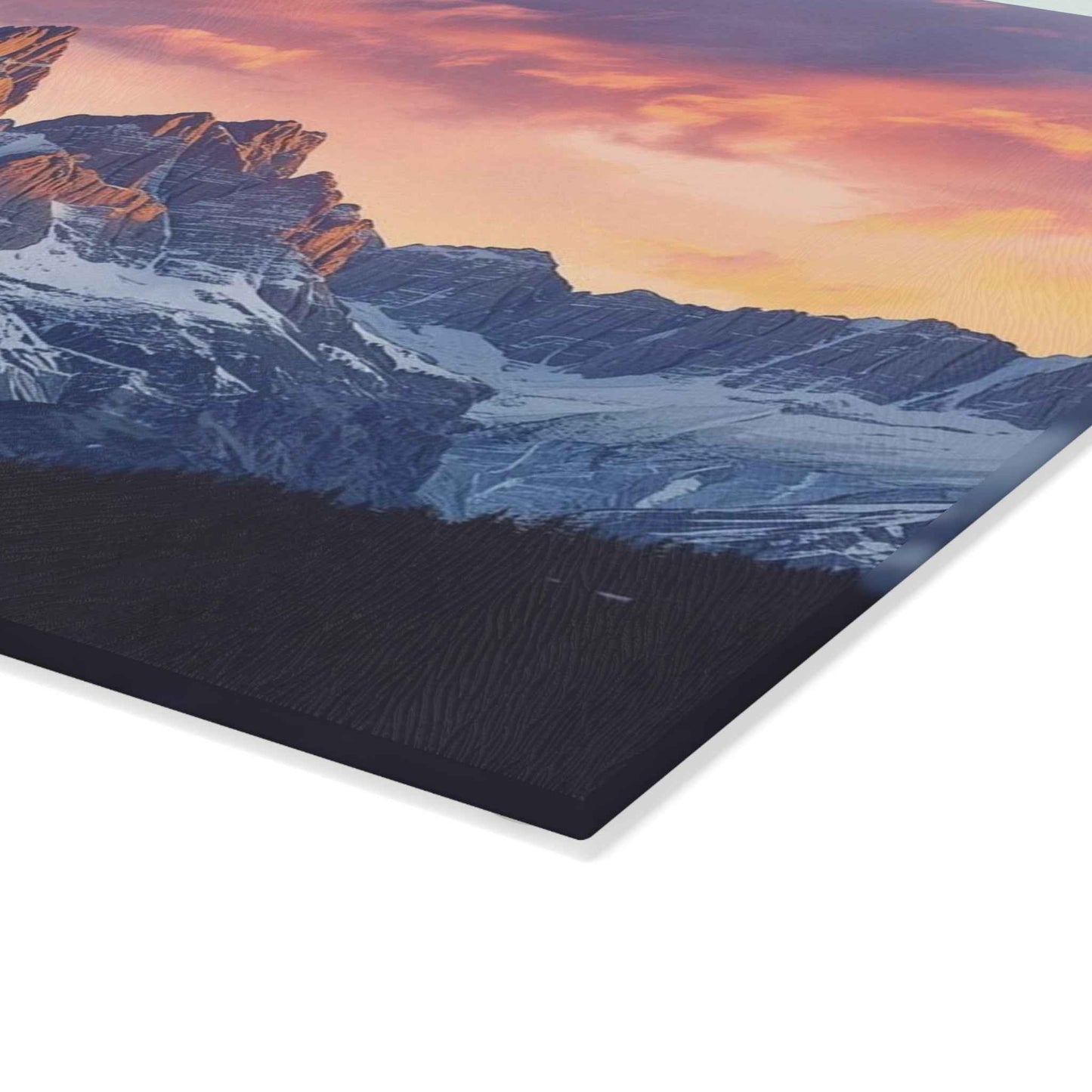 Scenic Dolomite Mountains Glass Cutting Board – Modern Kitchen Décor