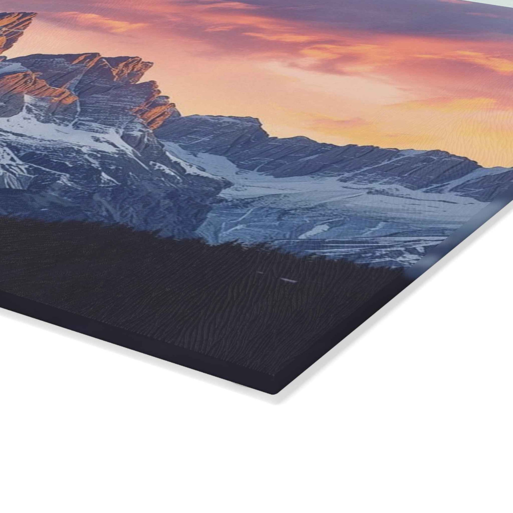 Scenic Dolomite Mountains Glass Cutting Board – Modern Kitchen Décor