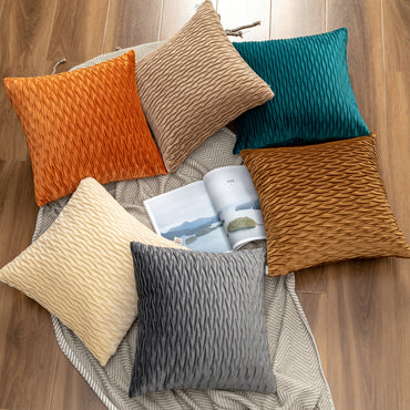 Dutch Velvet Pleated Throw Pillow Cover (45x45cm)