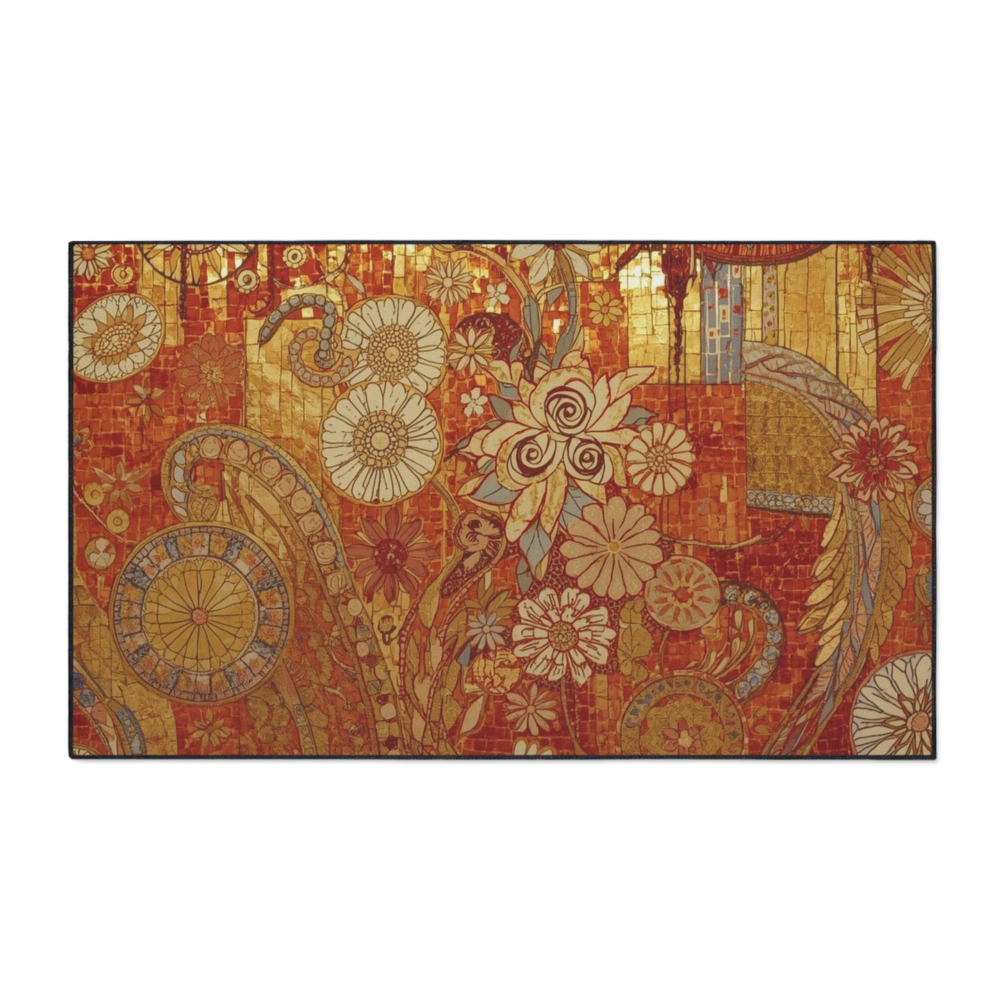 Stylish Heavy Duty Floor Mat with Floral Design - Durable Indoor/Outdoor Rug