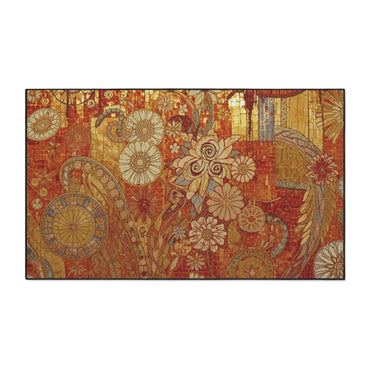 Stylish Heavy Duty Floor Mat with Floral Design - Durable Indoor/Outdoor Rug