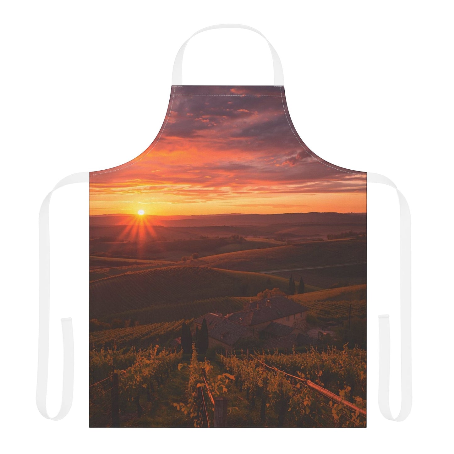 Sunset in a French Vineyard Apron, Culinary Gift for Foodies, Kitchen Accessory, BBQ Apron, Home Cooking Essentials, Perfect for Weddings