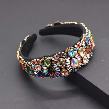 Luxurious Alloy Drop Shape Plaid Headband Electroplated For Women