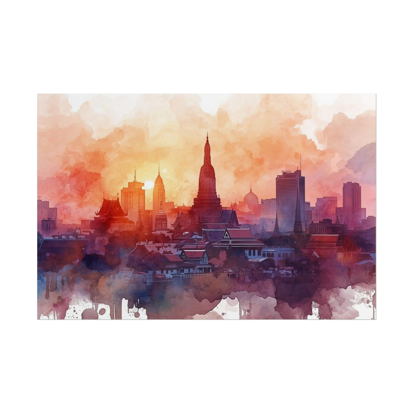 Bangkok Cityscape Posters Rolled Wall Art Home Decor Gift - Rosetta Creative Boutique