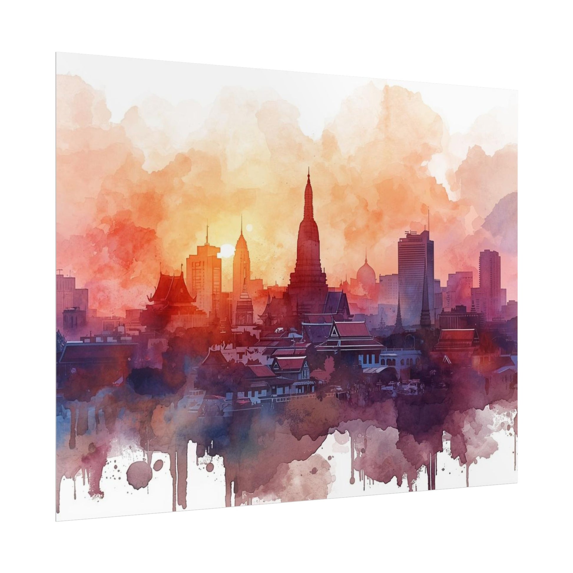 Bangkok Cityscape Posters Rolled Wall Art Home Decor Gift - Rosetta Creative Boutique