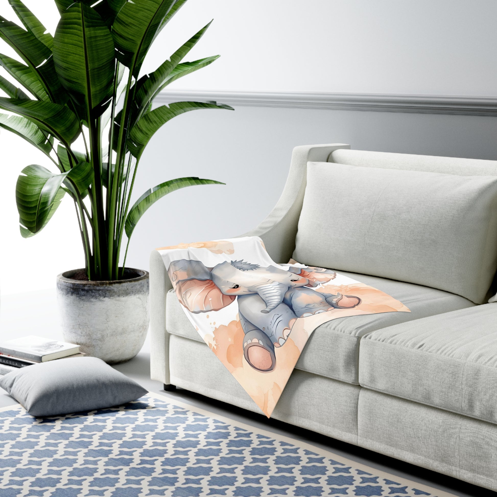 Cute Elephant Baby Swaddle Blanket Cozy Nursery Wrap Gift - Rosetta Creative Boutique