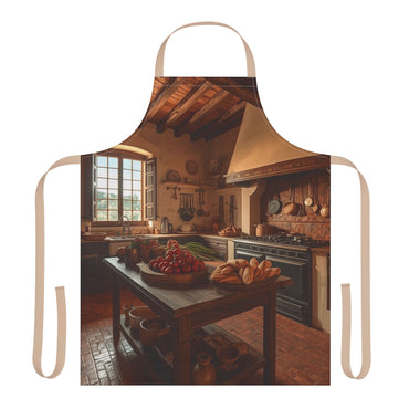 Cozy Tuscan Kitchen Apron, Cooking Gift, Foodie Essentials, Home Chef Apron, 5-Color Straps, Stylish Cooking Gear