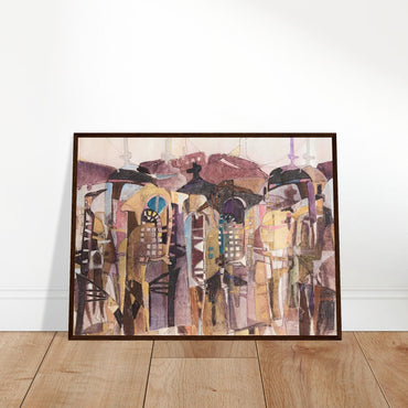 'San Francisco De Asis' Abstract I 24x32 inch Wooden Framed Art Print  I Original Artwork by American Artist Barbara Cleary - Rosetta Creative Boutique