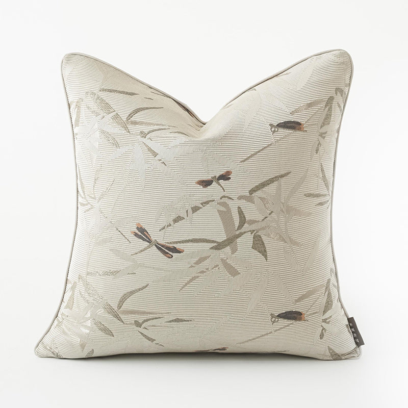 Oriental Landscape Embroidered Cushion Cover | Chinoiserie Accent Pillow