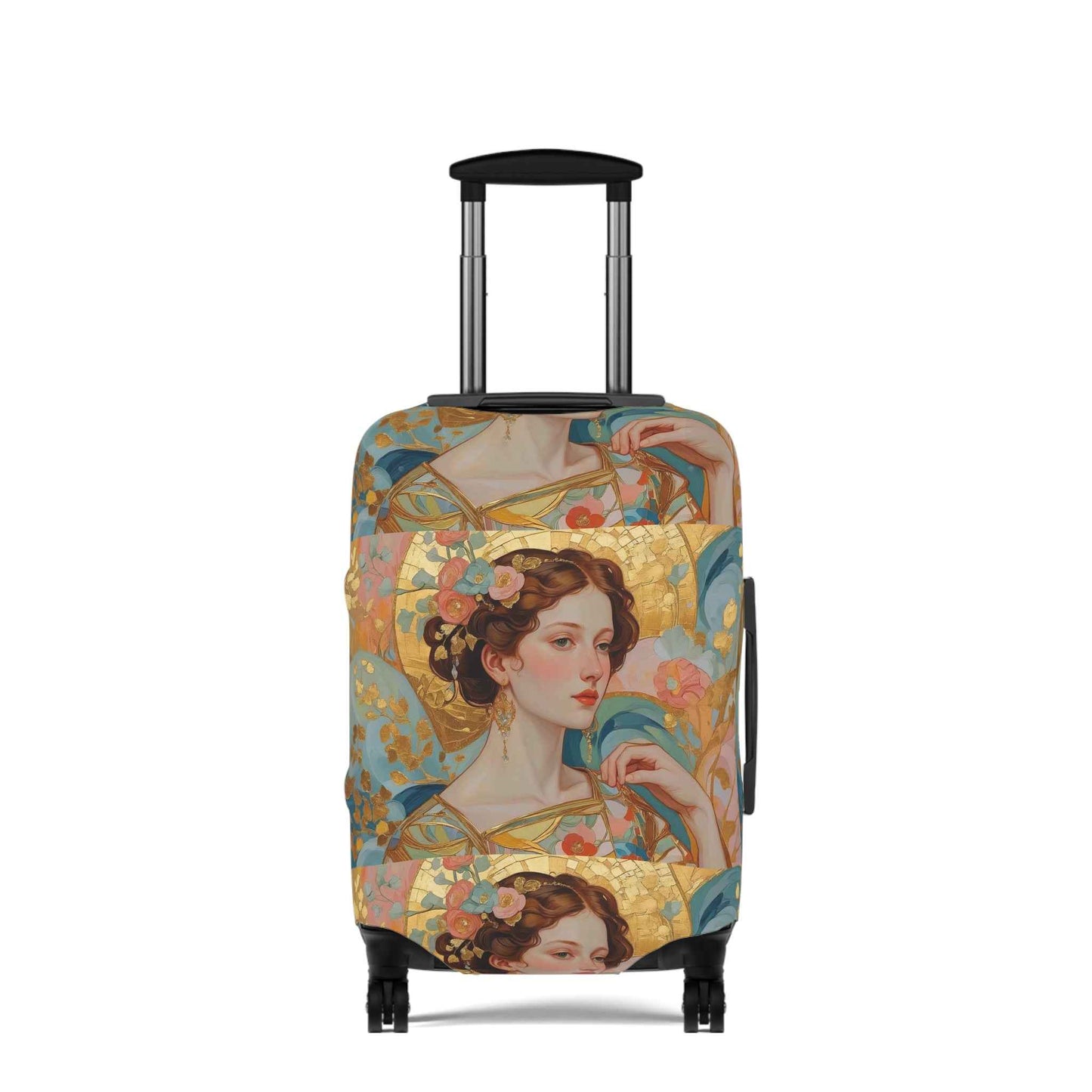Elegant Klimt-Style Floral Luggage Cover - Vintage Art Suitcase Protector by Rosetta Creative Boutique - Rosetta Creative Boutique