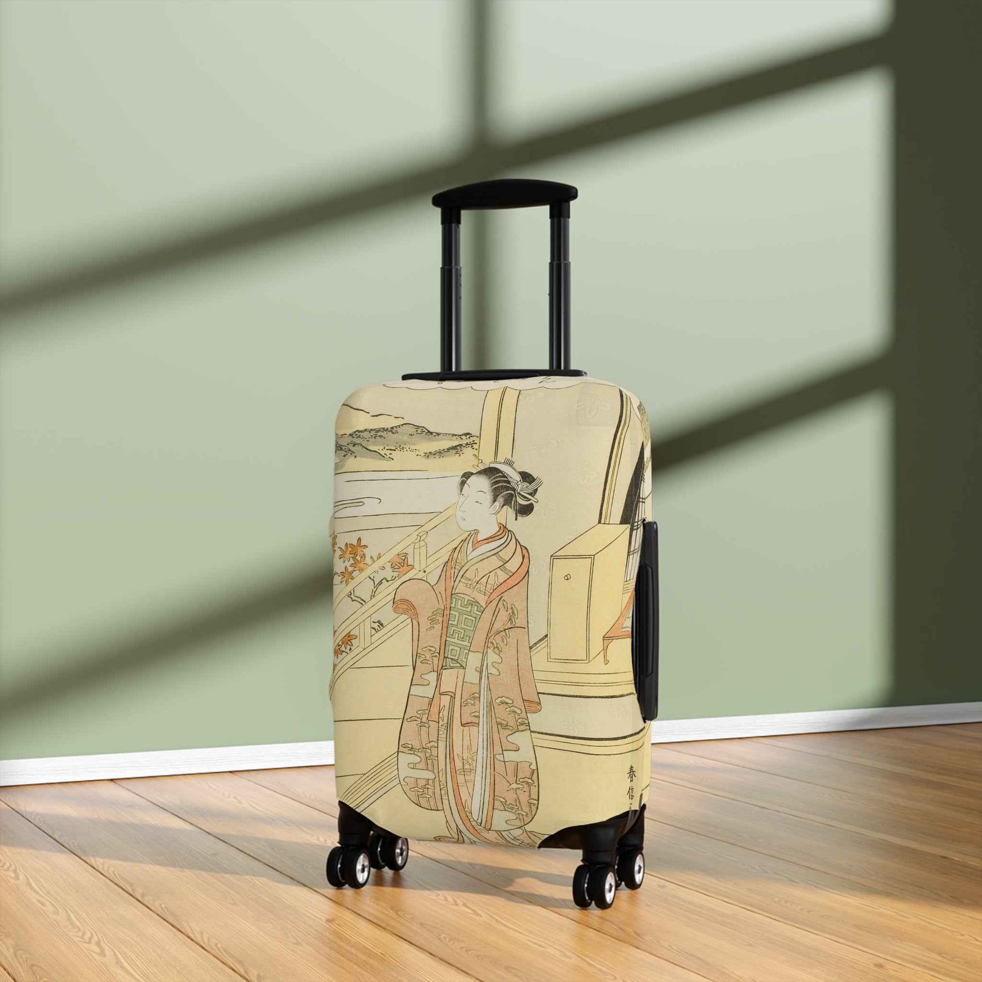 Japanese Painting Luggage Cover | Suitcase Protector Travel Accessory | Gift for Travelers & Wanderlust Decor by Rosetta Creative Boutique - Rosetta Creative Boutique