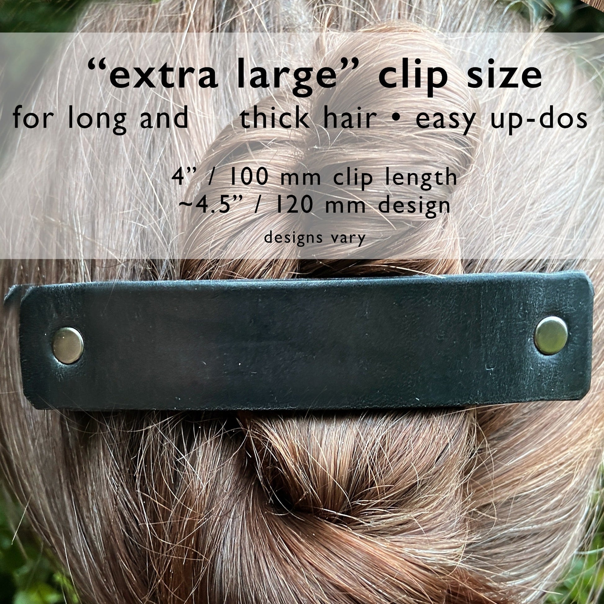 Copper Silver Gears Steampunk Stamped Leather Hair Barrette - Rosetta Creative Boutique