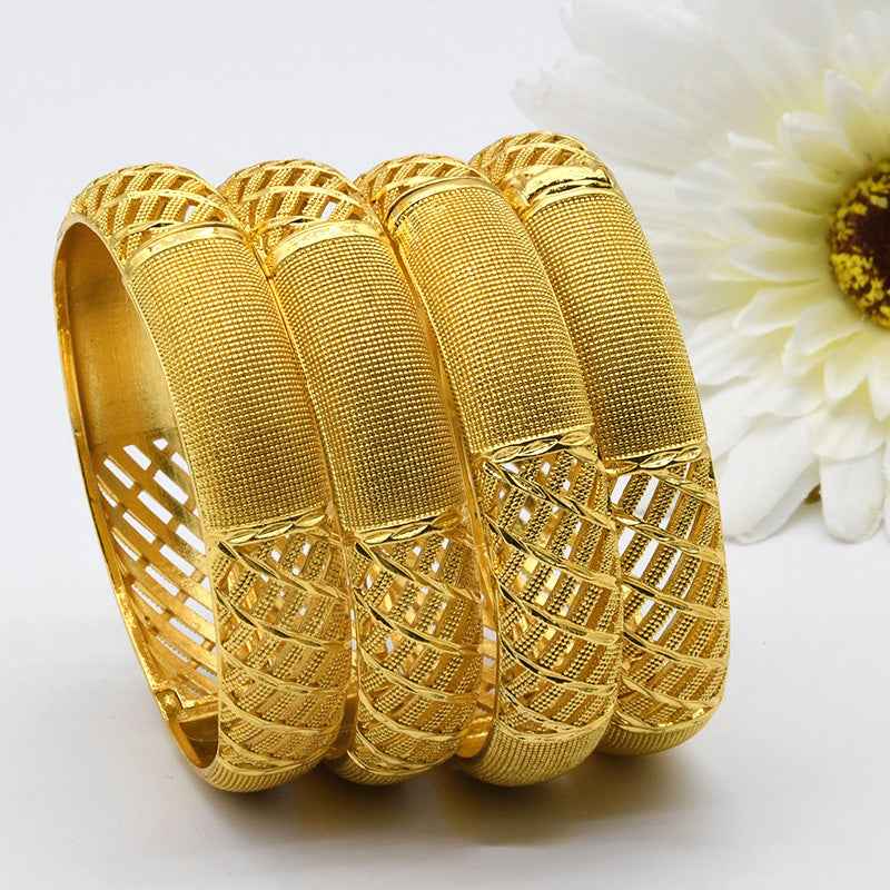 24K Gold Plated Women's Sand Gold Bracelet from India