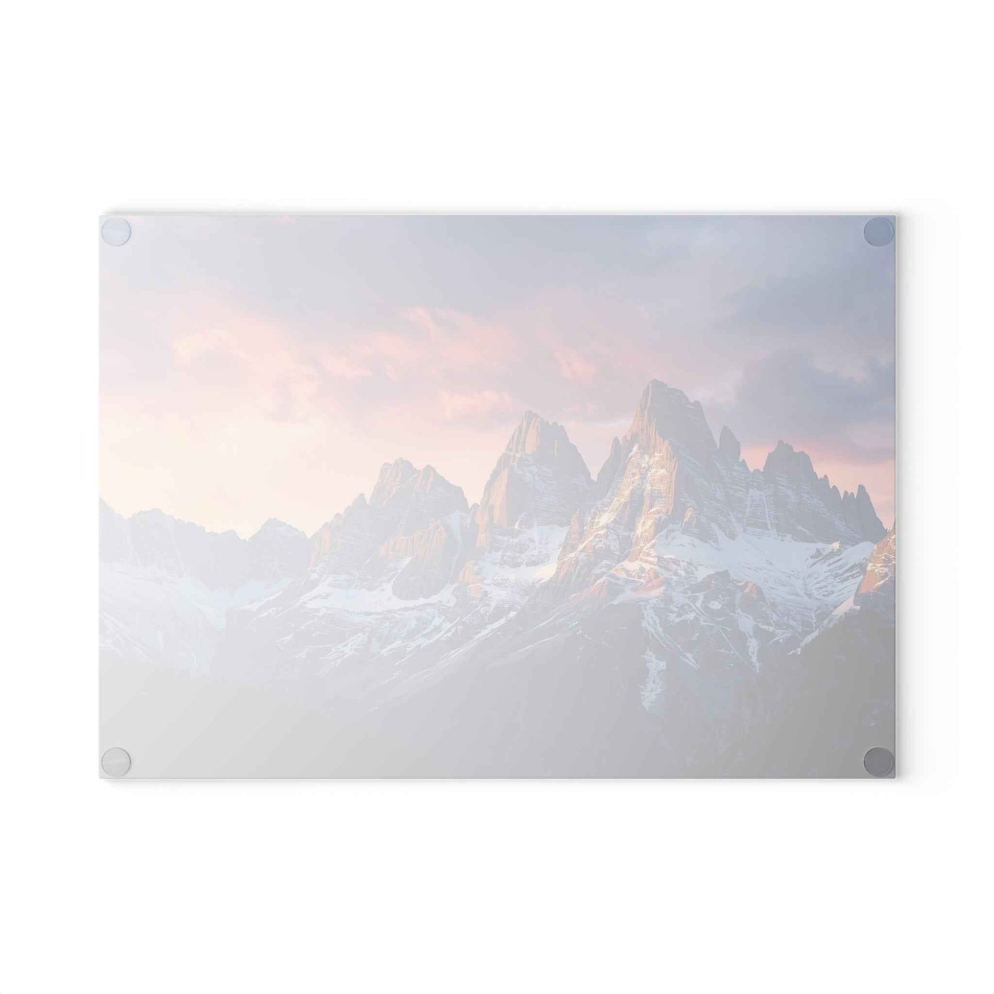 Scenic Dolomite Mountains Glass Cutting Board – Modern Kitchen Décor