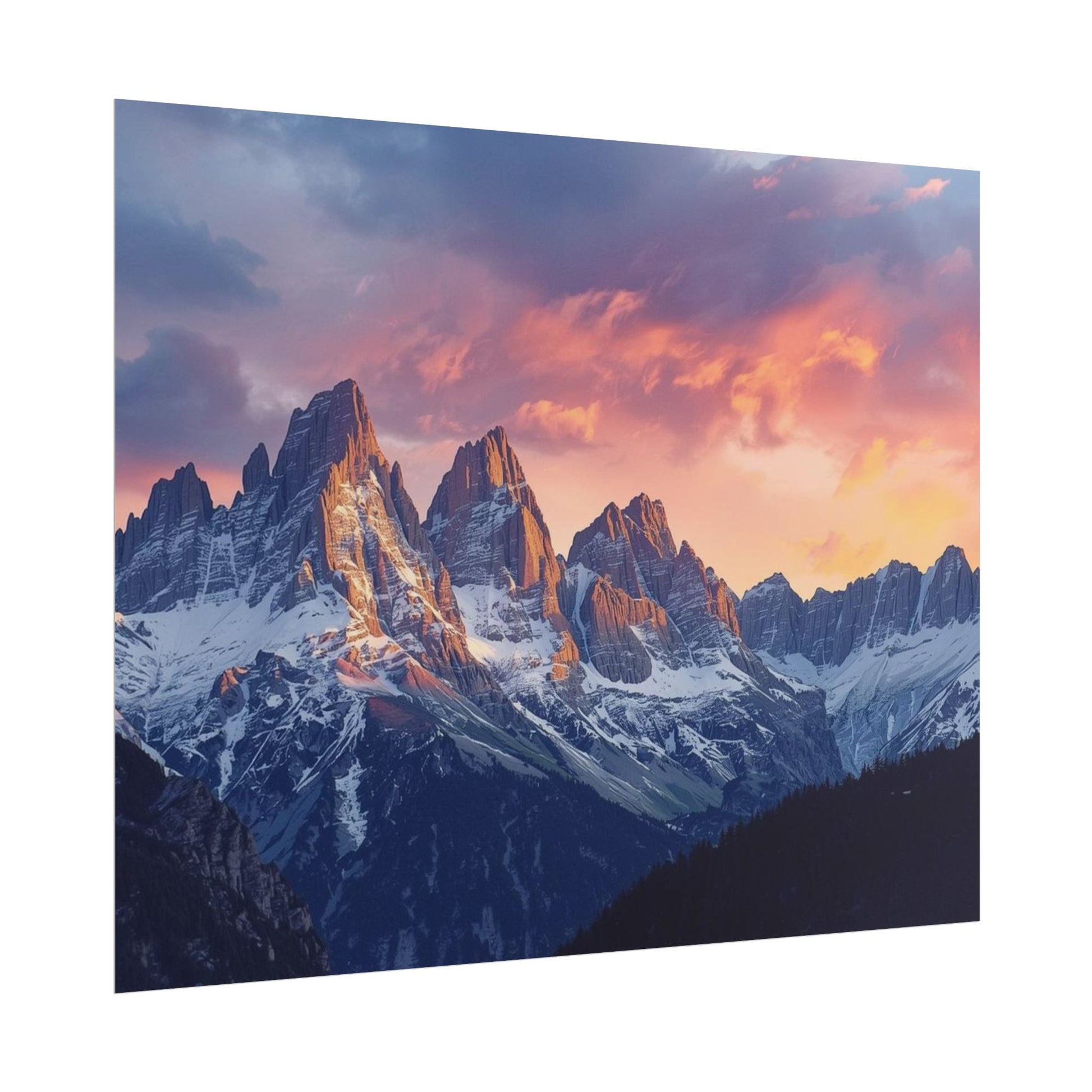 Dolomite Mountain Landscape Rolled Poster, Wall Art Print, Home Decor, Nature Artwork, Gift for Nature Lovers - Rosetta Creative Boutique