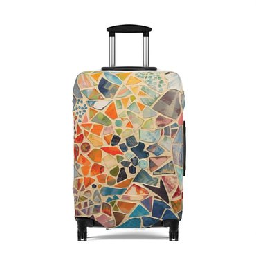 Vibrant Mosaic Pattern Luggage Cover | Colorful Travel Accessory | Suitcase Protector | Unique Gift for Travelers | Vacation Ready - Rosetta Creative Boutique