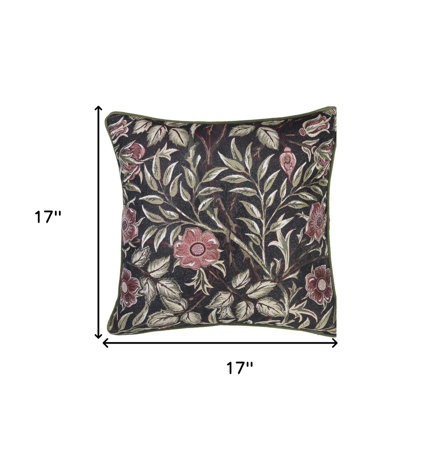 Jacquard Leaf Pillow Cover 17x17 Inches - Artistic Throw Pillow Cover - Rosetta Creative Boutique