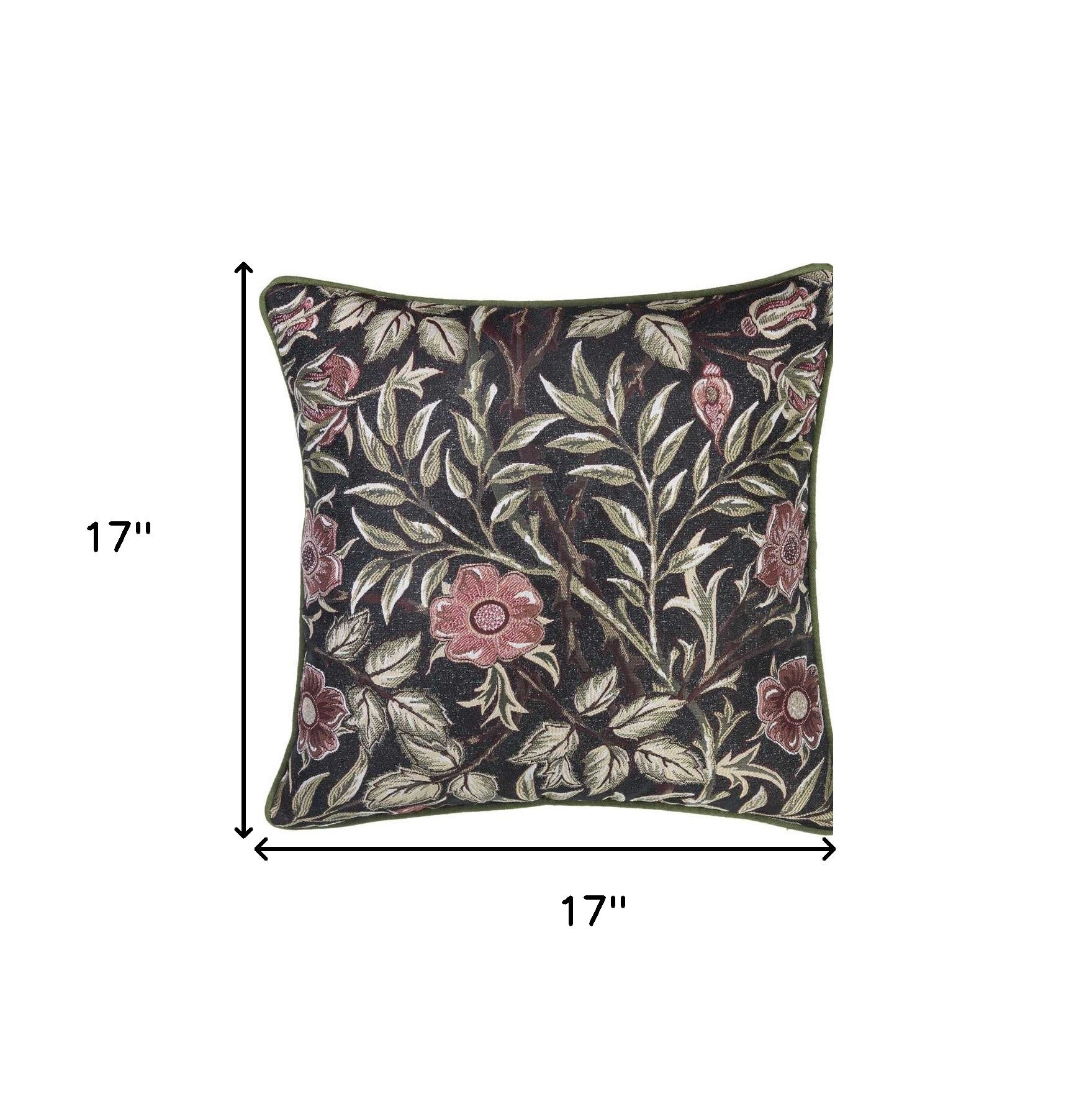 Jacquard Leaf Pillow Cover 17x17 Inches - Artistic Throw Pillow Cover - Rosetta Creative Boutique
