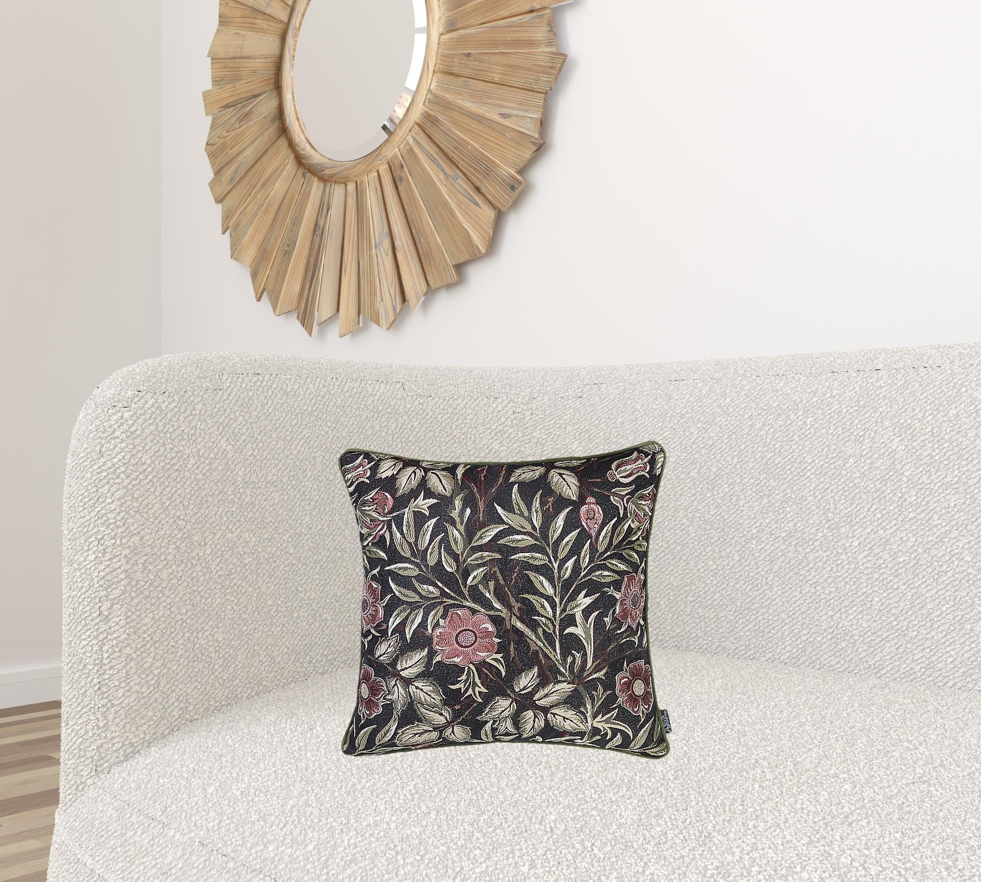Jacquard Leaf Pillow Cover 17x17 Inches - Artistic Throw Pillow Cover - Rosetta Creative Boutique