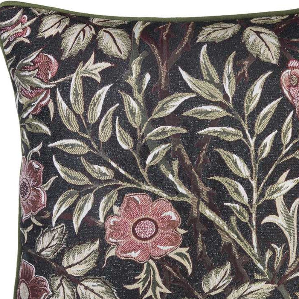 Jacquard Leaf Pillow Cover 17x17 Inches - Artistic Throw Pillow Cover - Rosetta Creative Boutique