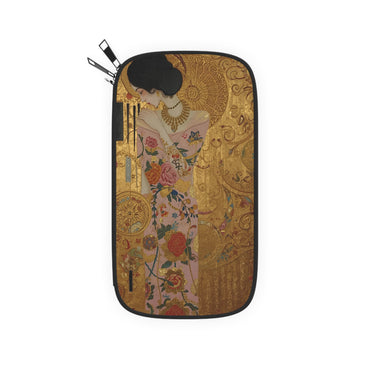 Elegant Klimt-Like Japanese Geisha Passport Wallet, Travel Accessory, Unique Gift for Travelers, Stylish Organizer, Perfect for Vacations - Rosetta Creative Boutique