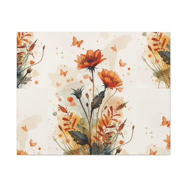 Floral Art Canvas Print by Rosetta Creative Boutique - Boho Wall Decor, Butterfly Decor, Gift for Nature Lovers, Home Office Wall Art, Birthday, Housewarming - Rosetta Creative Boutique