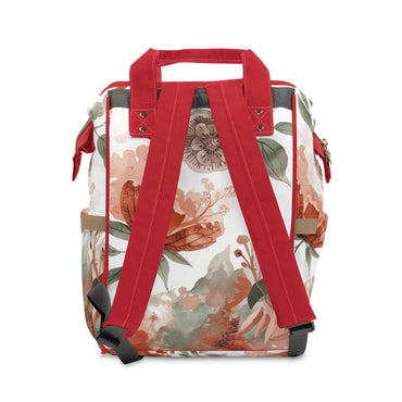 Floral Multifunctional Diaper Backpack - Stylish Baby Carryall