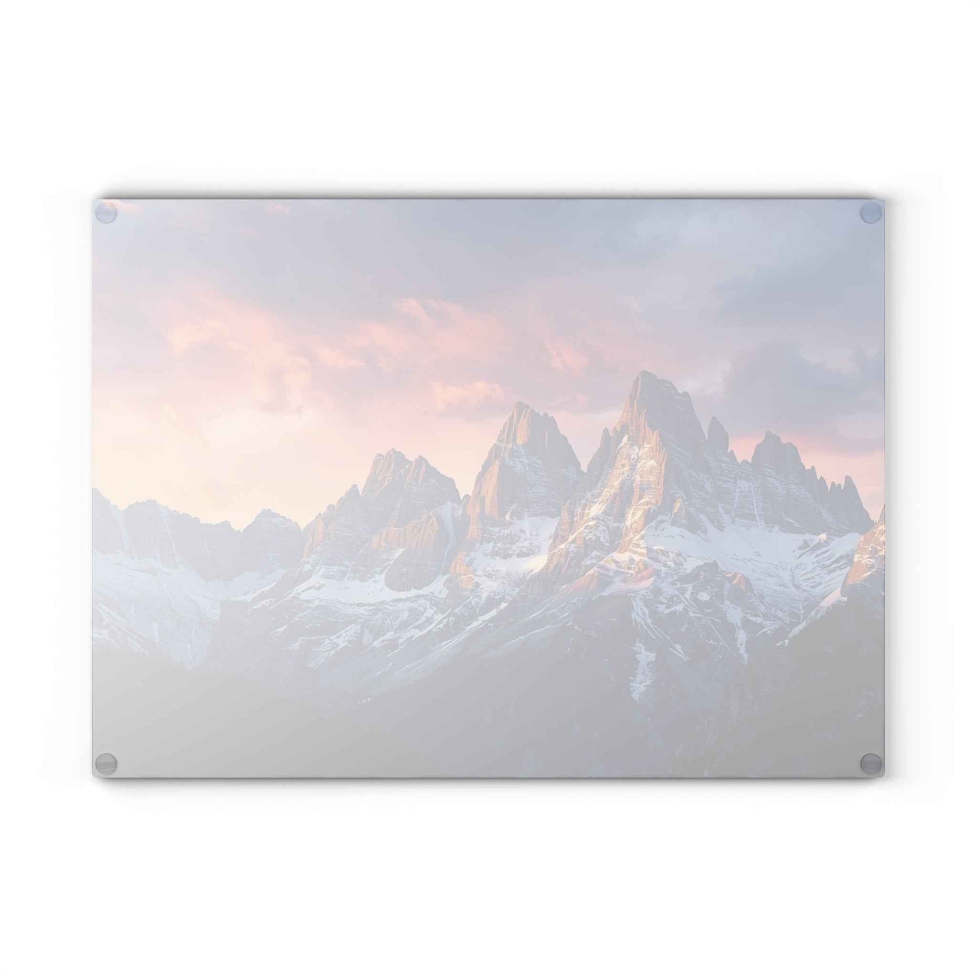 Scenic Dolomite Mountains Glass Cutting Board – Modern Kitchen Décor
