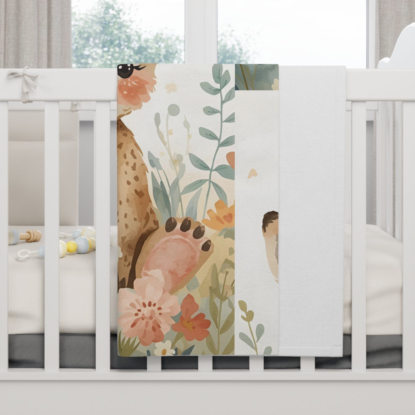 Cute Woodland Animal Baby Blanket | Soft Fleece Nursery Decor