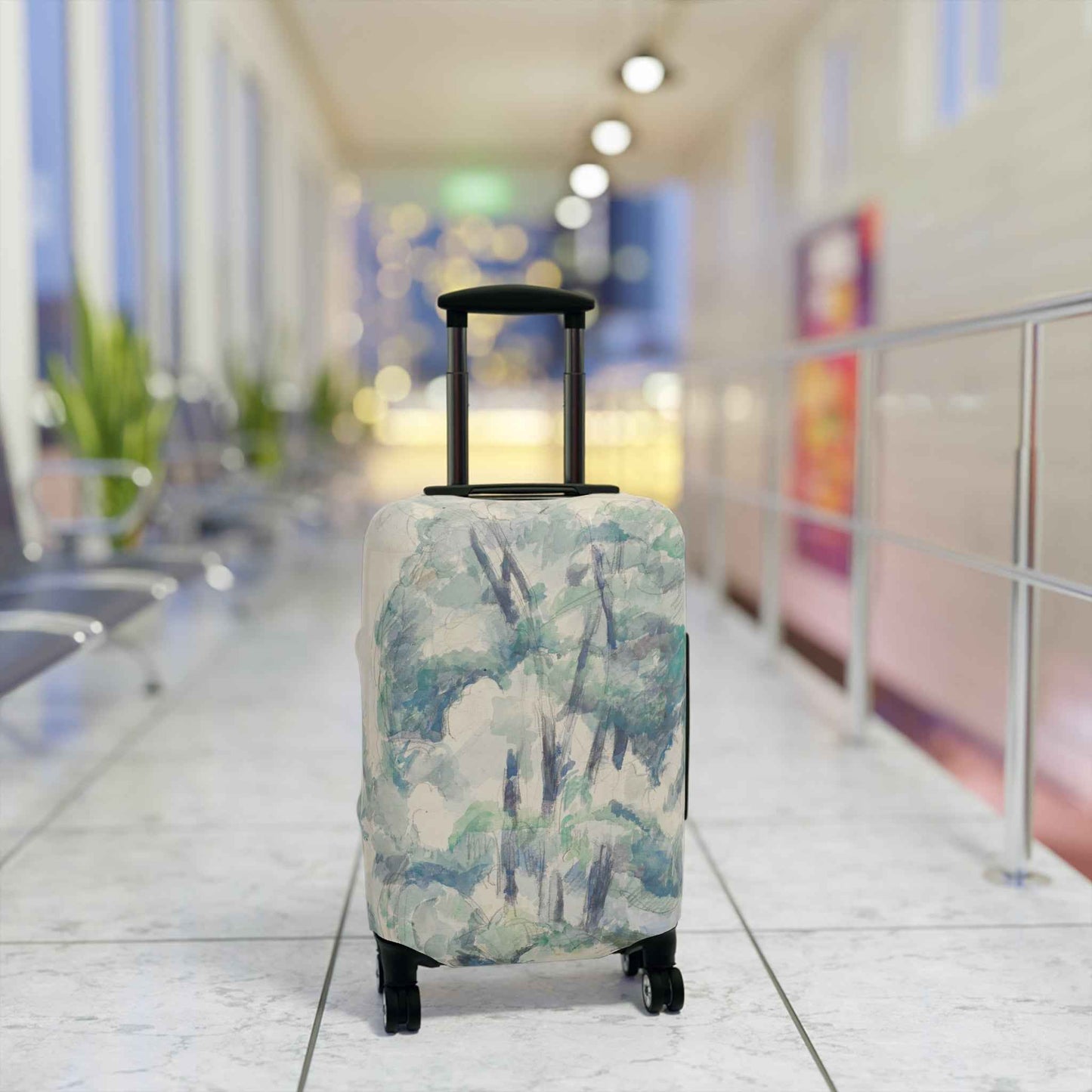 Cezanne Luggage Cover - Banks of the Seine Travel Accessory, Unique Gift for Travelers, Custom Luggage Protector, Wanderlust Decor, Airplane Essentials - Rosetta Creative Boutique