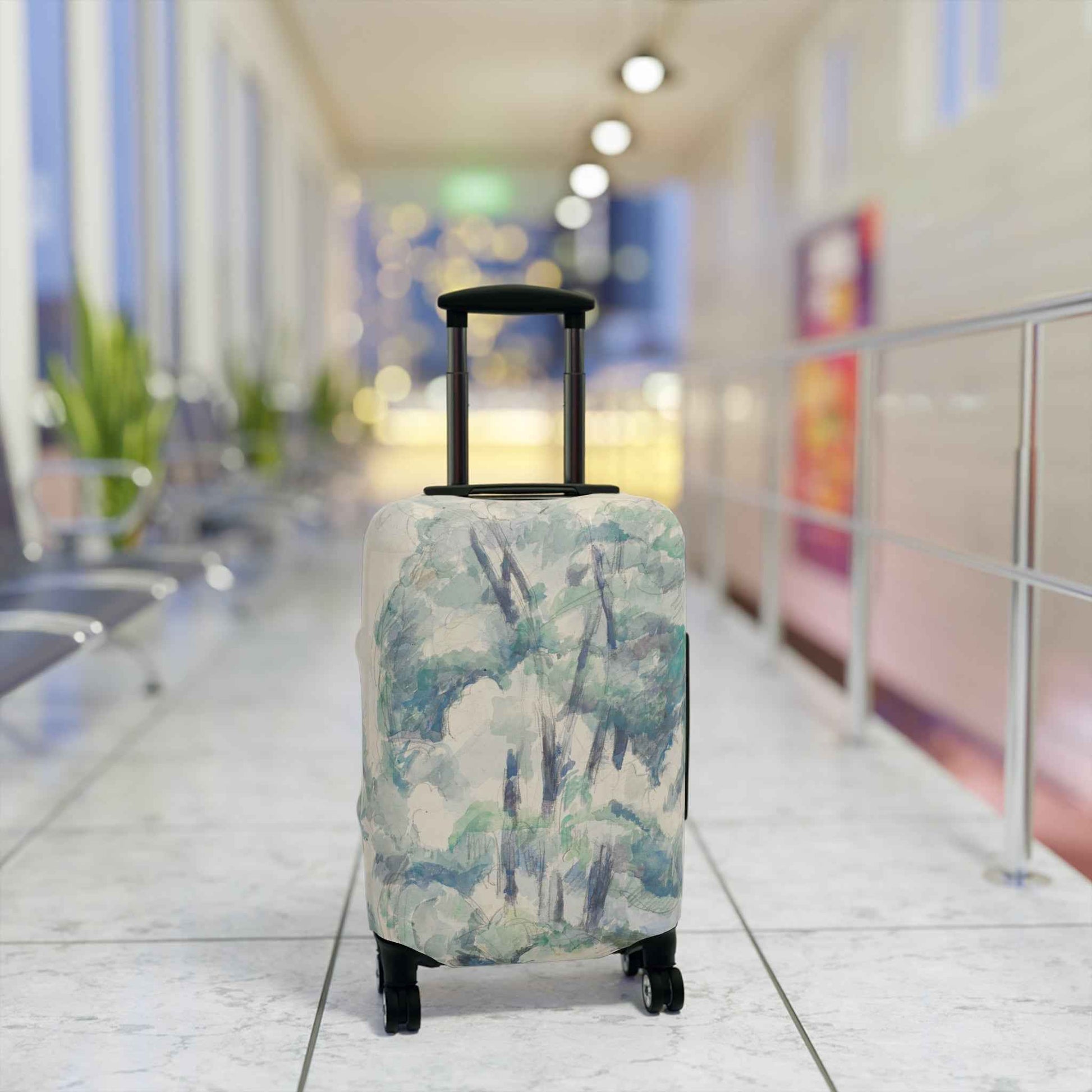 Cezanne Luggage Cover - Banks of the Seine Travel Accessory, Unique Gift for Travelers, Custom Luggage Protector, Wanderlust Decor, Airplane Essentials - Rosetta Creative Boutique