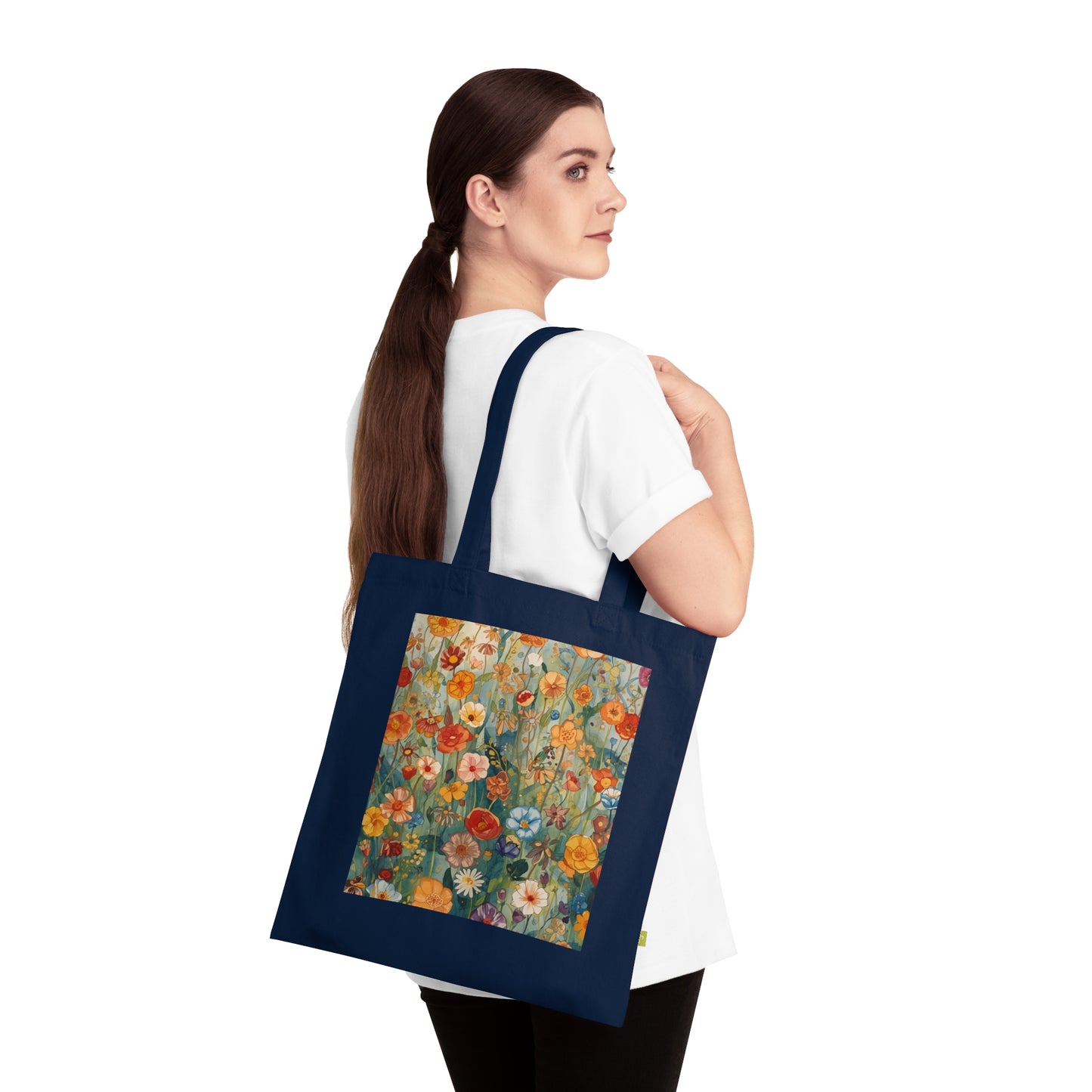 Floral Organic Cotton Tote Bag Eco Friendly Shopping Tote - Rosetta Creative Boutique