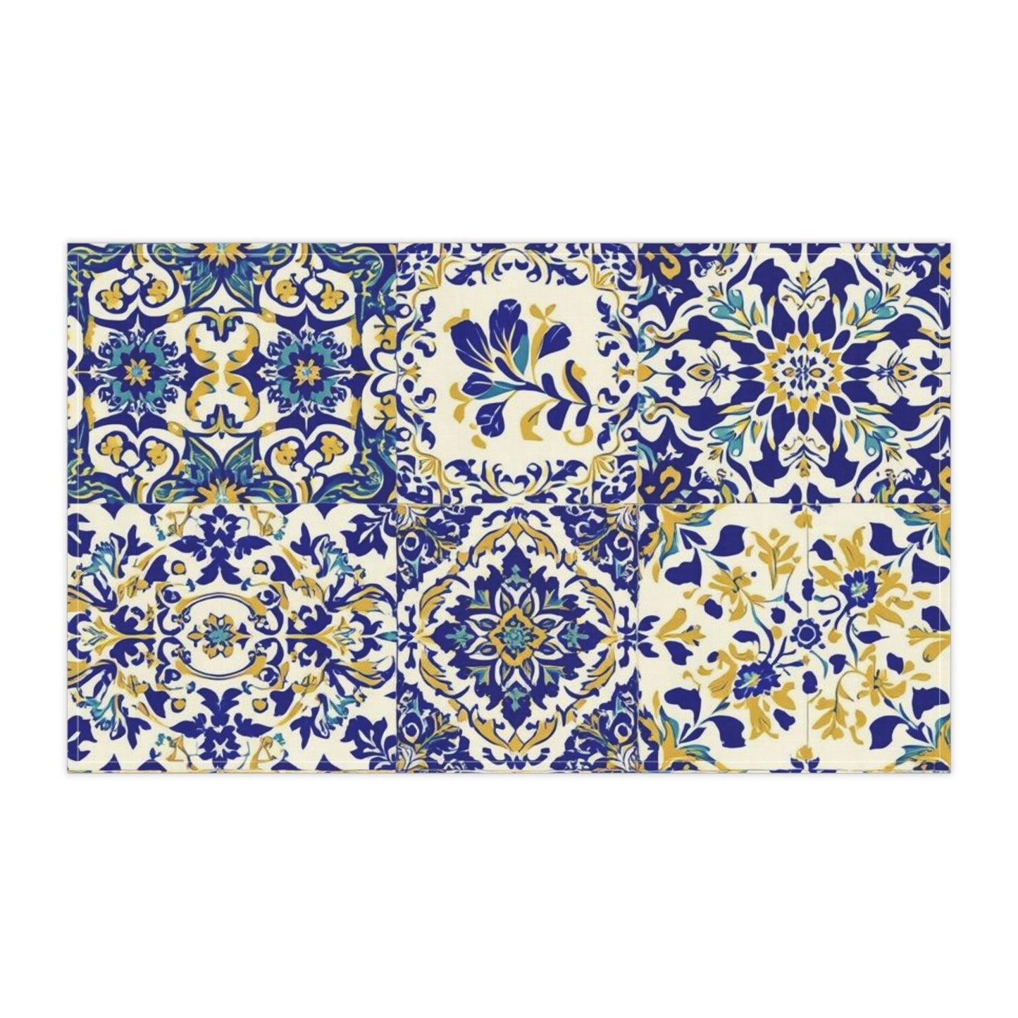 Elegant Floral Tea Towels, Kitchen Decor, Blue Yellow Home Accessories, Gift for Housewarming, Wedding, or Holidays
