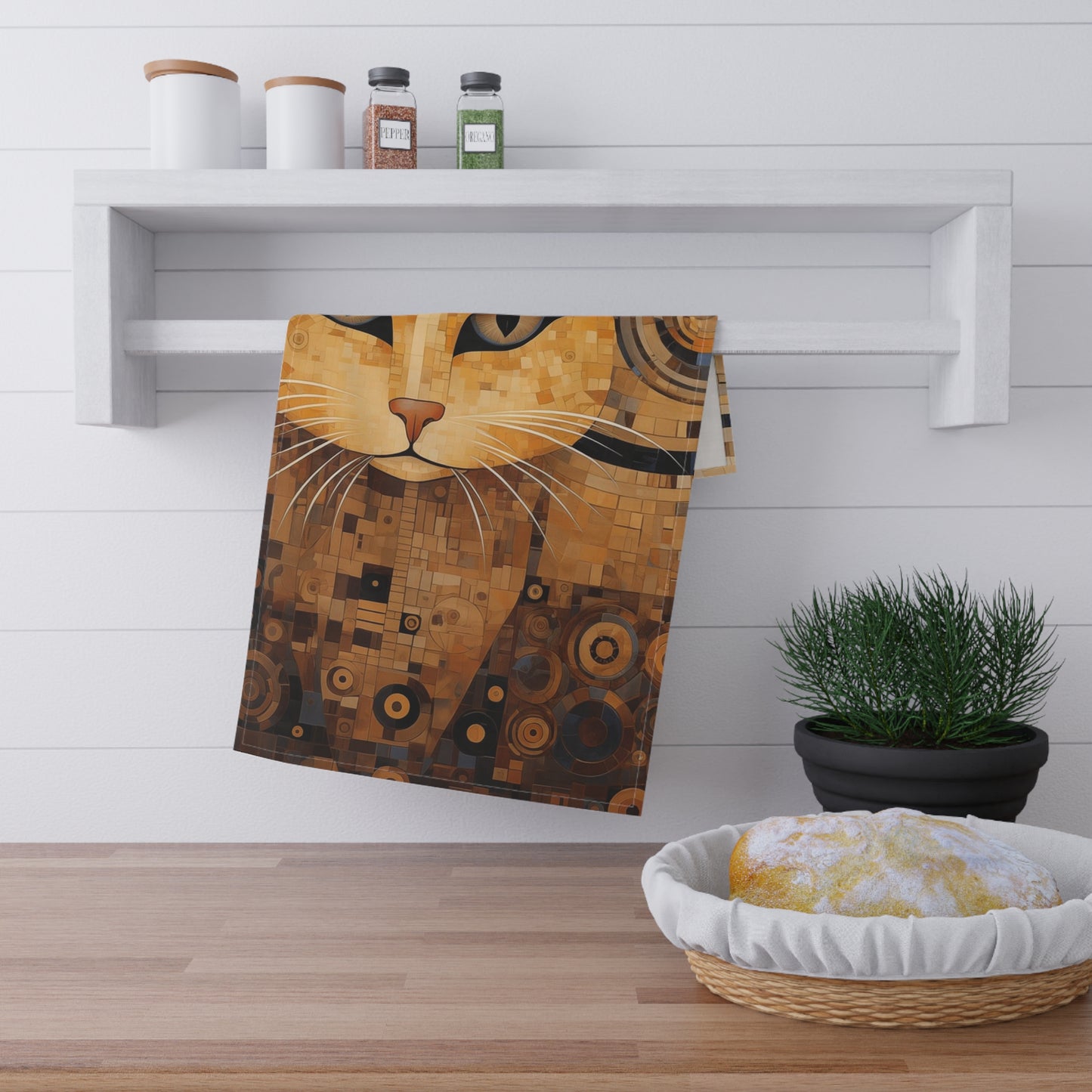 Artistic Cat Tea Towels | Kitchen Decor, Cat Lover Gift, Unique Home Accessory, Modern Kitchen Towel, Gift for Her