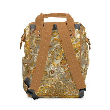 Stylish Multifunctional Diaper Backpack with Chic Floral Design