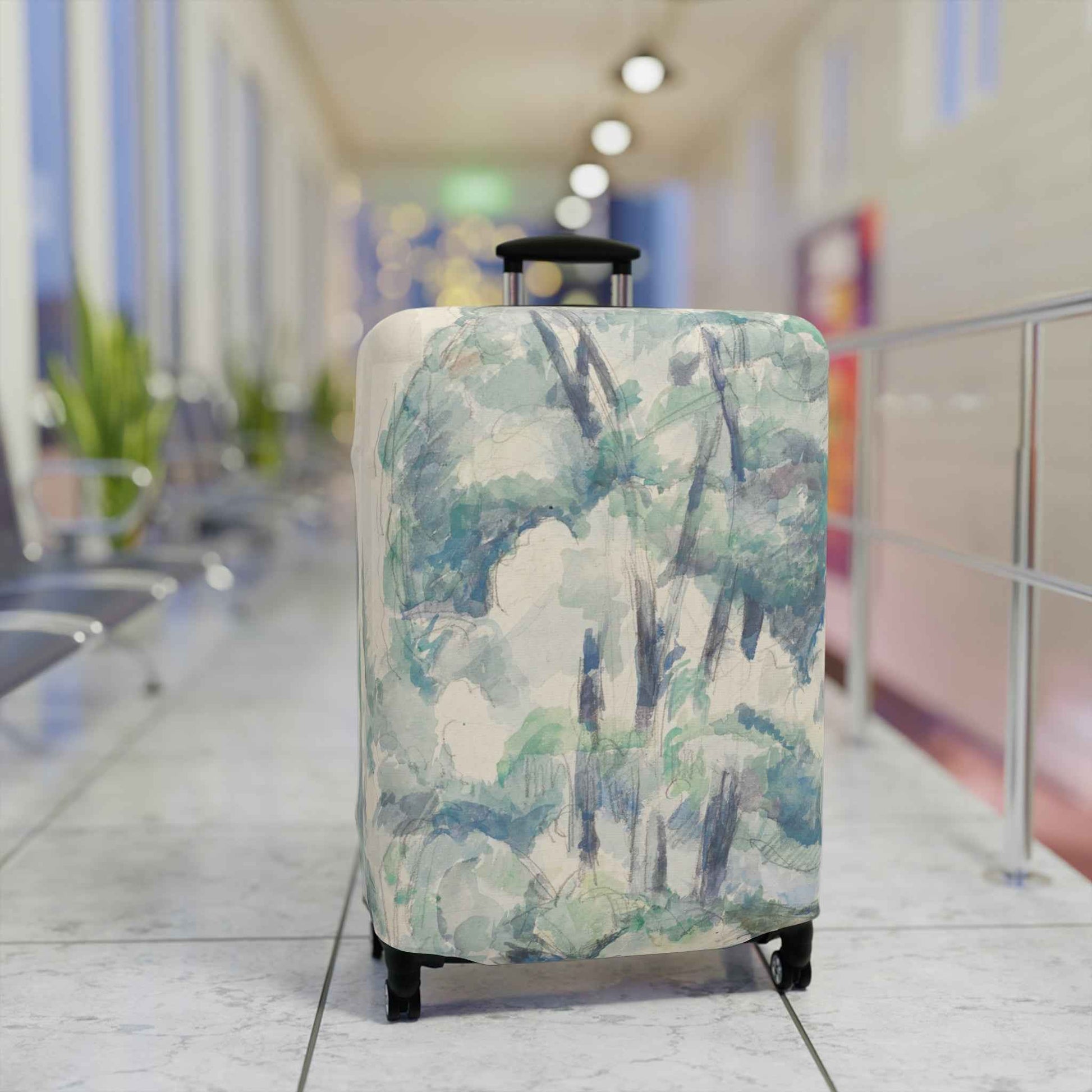 Cezanne Luggage Cover - Banks of the Seine Travel Accessory, Unique Gift for Travelers, Custom Luggage Protector, Wanderlust Decor, Airplane Essentials - Rosetta Creative Boutique