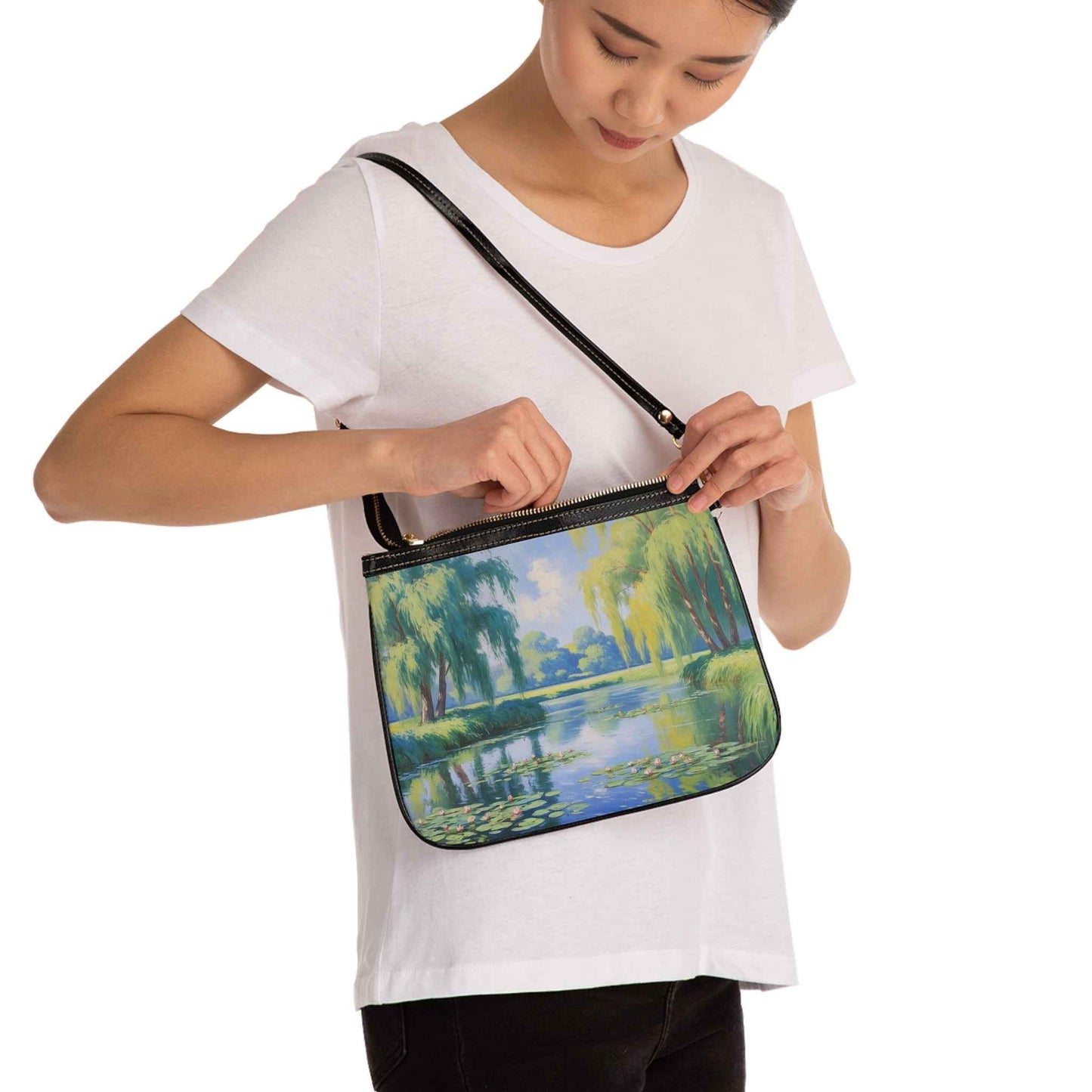 Monet Floral Shoulder Bag - Artistic Small Shoulder Bag with Chic Floral Design for Everyday Use, Perfect Gift for Art Lovers - Rosetta Creative Boutique