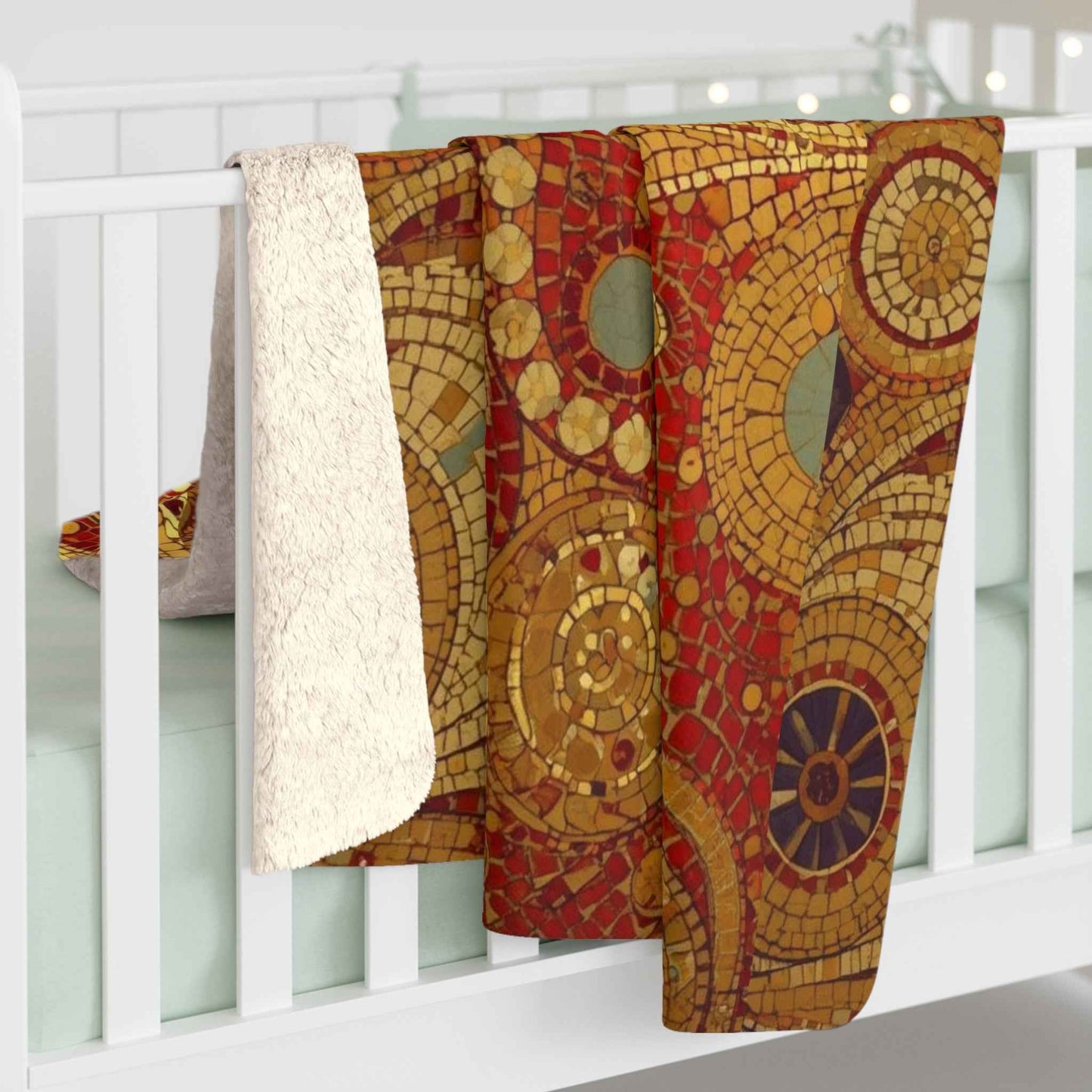 Cozy Bohemian Sherpa Fleece Blanket, Warm Throw, Floral Design, Home Decor, Gift for Her, Cozy Nights