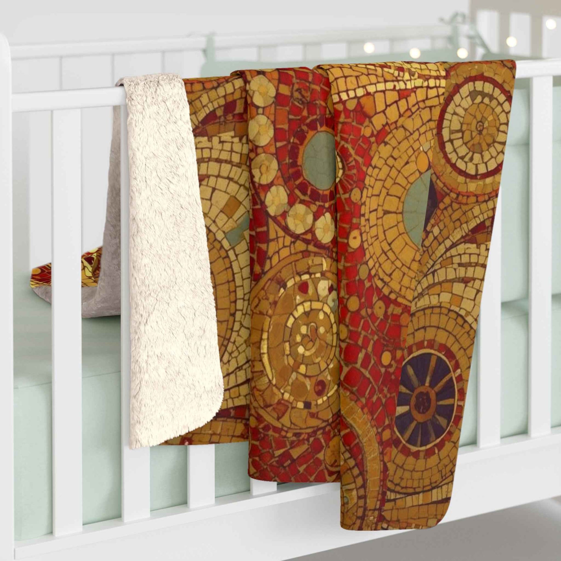 Cozy Bohemian Sherpa Fleece Blanket, Warm Throw, Floral Design, Home Decor, Gift for Her, Cozy Nights