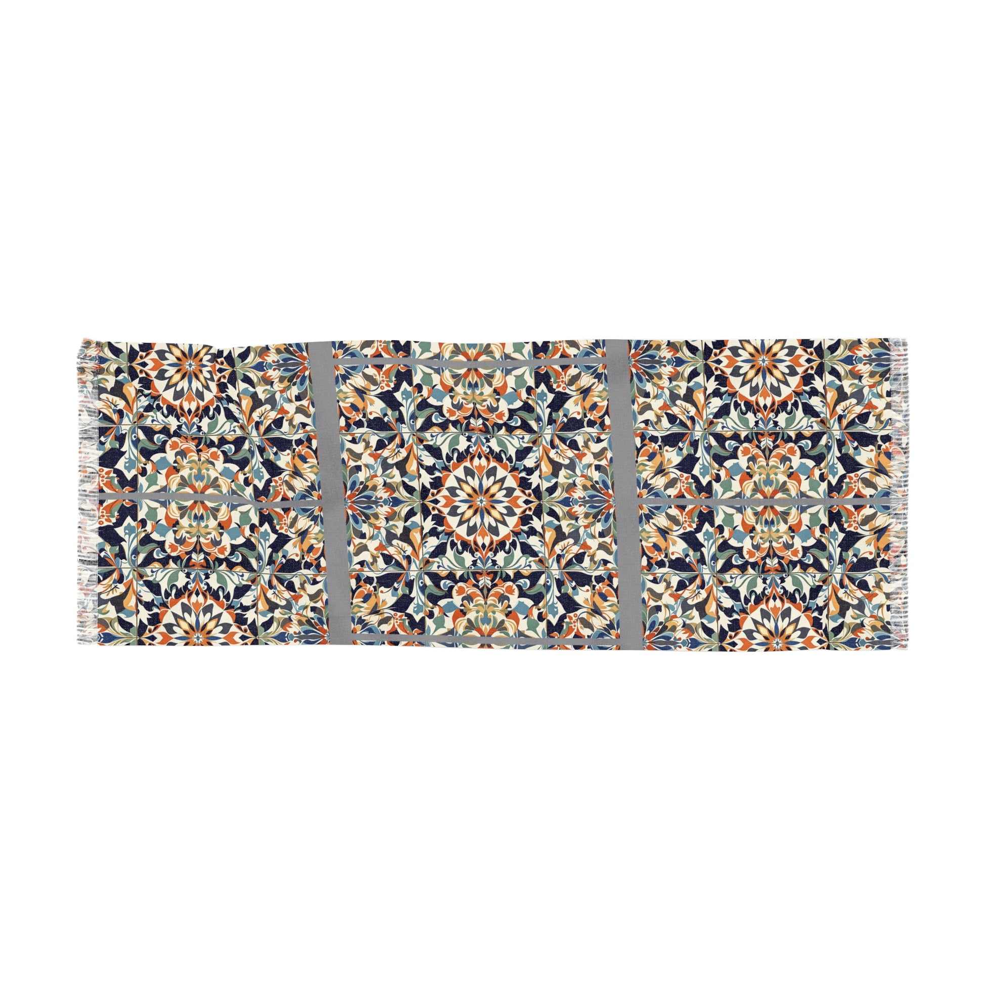 Bohemian Light Scarf with Italian Tile Pattern - Lightweight Spring Fashion Accessory, Perfect Gift for Her - Rosetta Creative Boutique