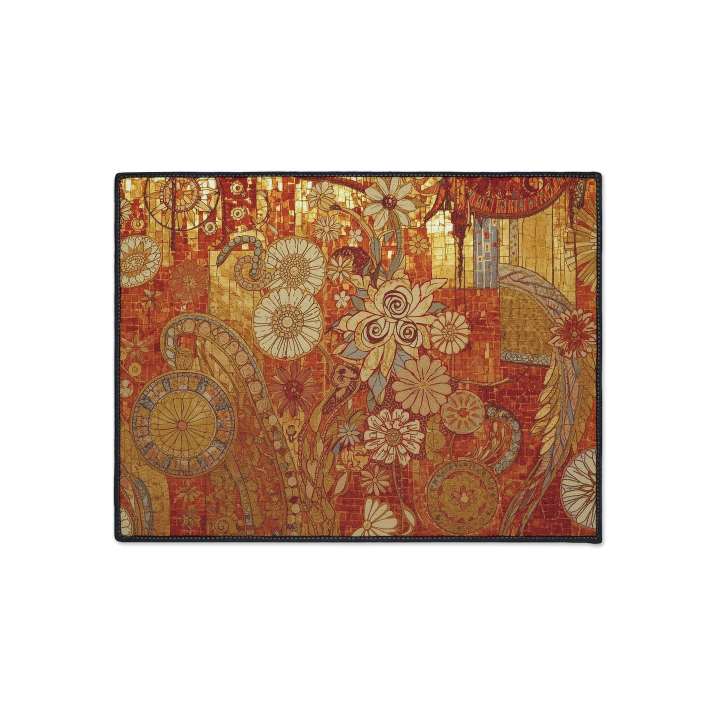 Stylish Heavy Duty Floor Mat with Floral Design - Durable Indoor/Outdoor Rug