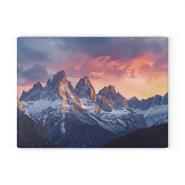 Scenic Dolomite Mountains Glass Cutting Board – Modern Kitchen Décor