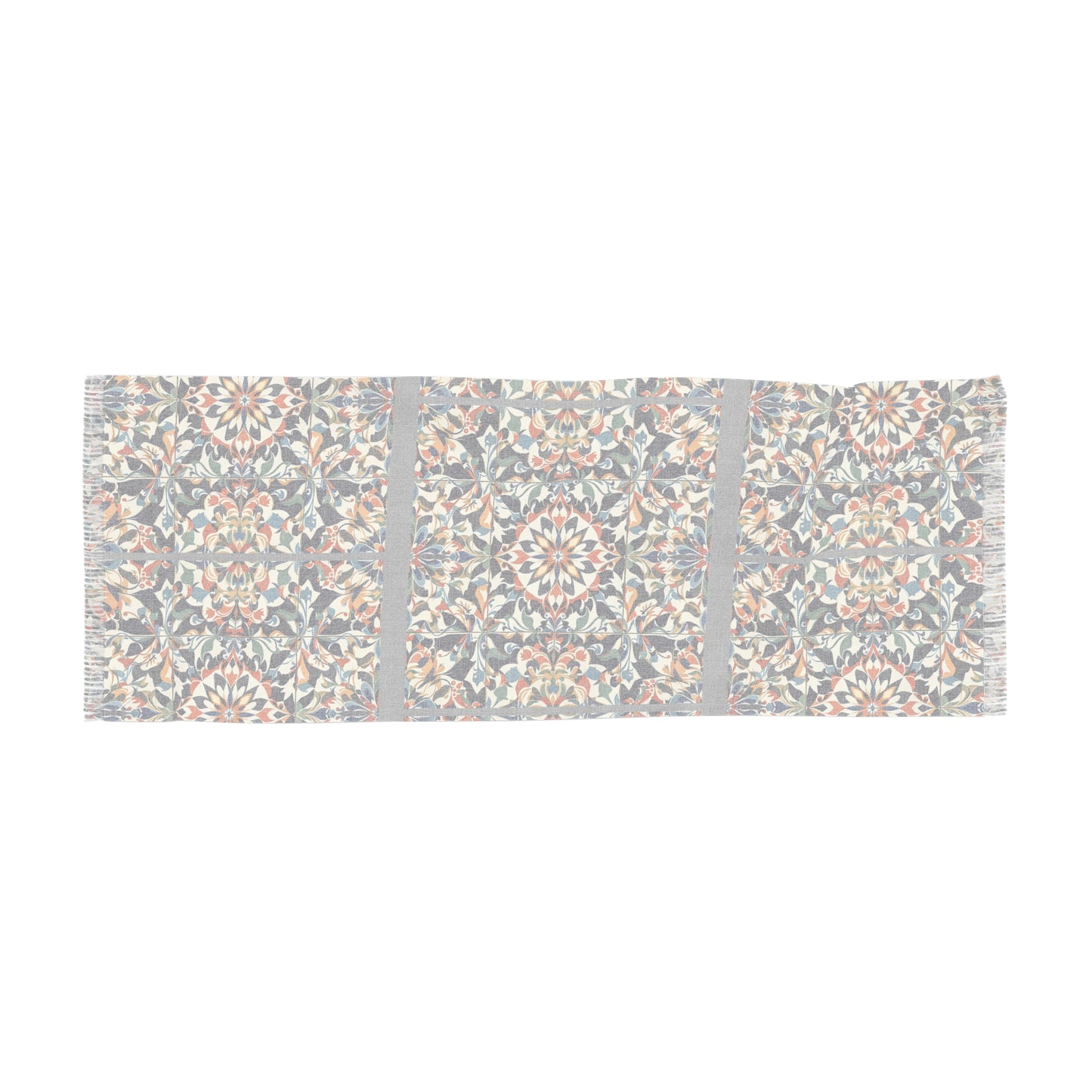 Bohemian Light Scarf with Italian Tile Pattern - Lightweight Spring Fashion Accessory, Perfect Gift for Her - Rosetta Creative Boutique
