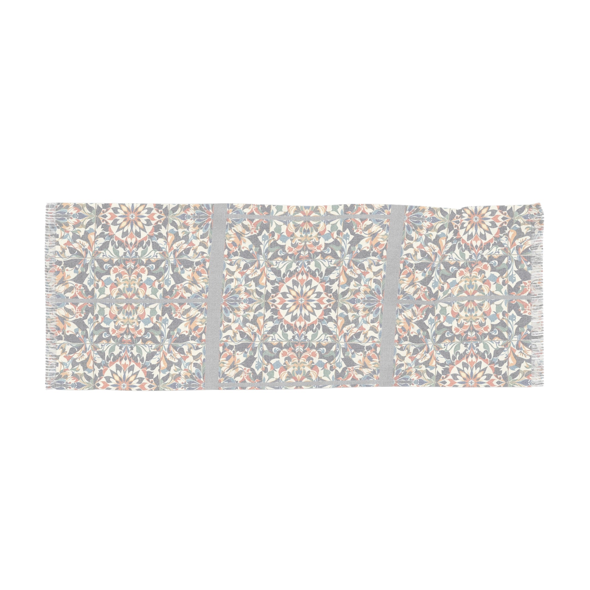 Bohemian Light Scarf with Italian Tile Pattern - Lightweight Spring Fashion Accessory, Perfect Gift for Her - Rosetta Creative Boutique