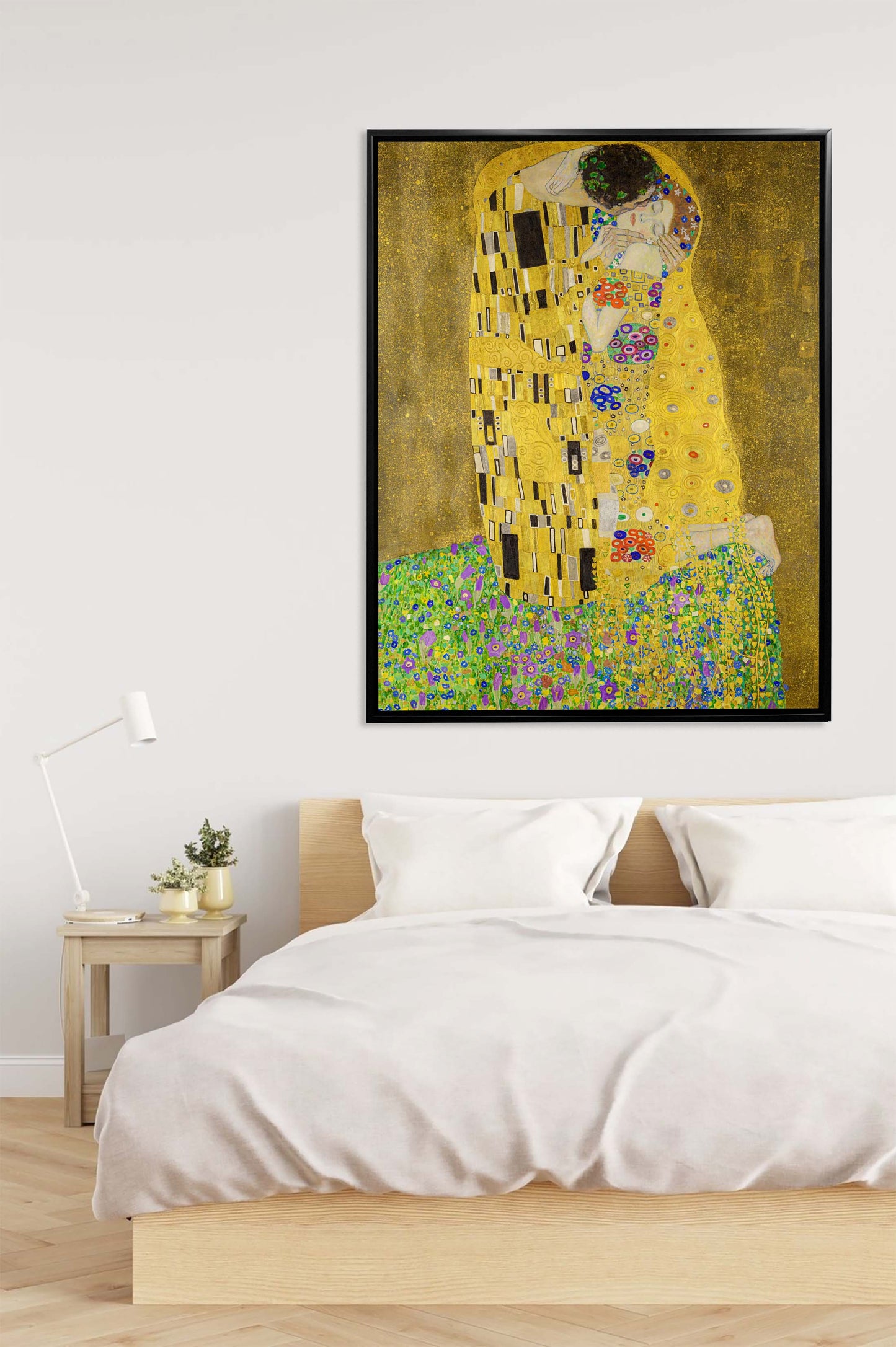 The Kiss Fine Art Gold Varnish Canvas Print 48x36 Inches - Rosetta Creative Boutique