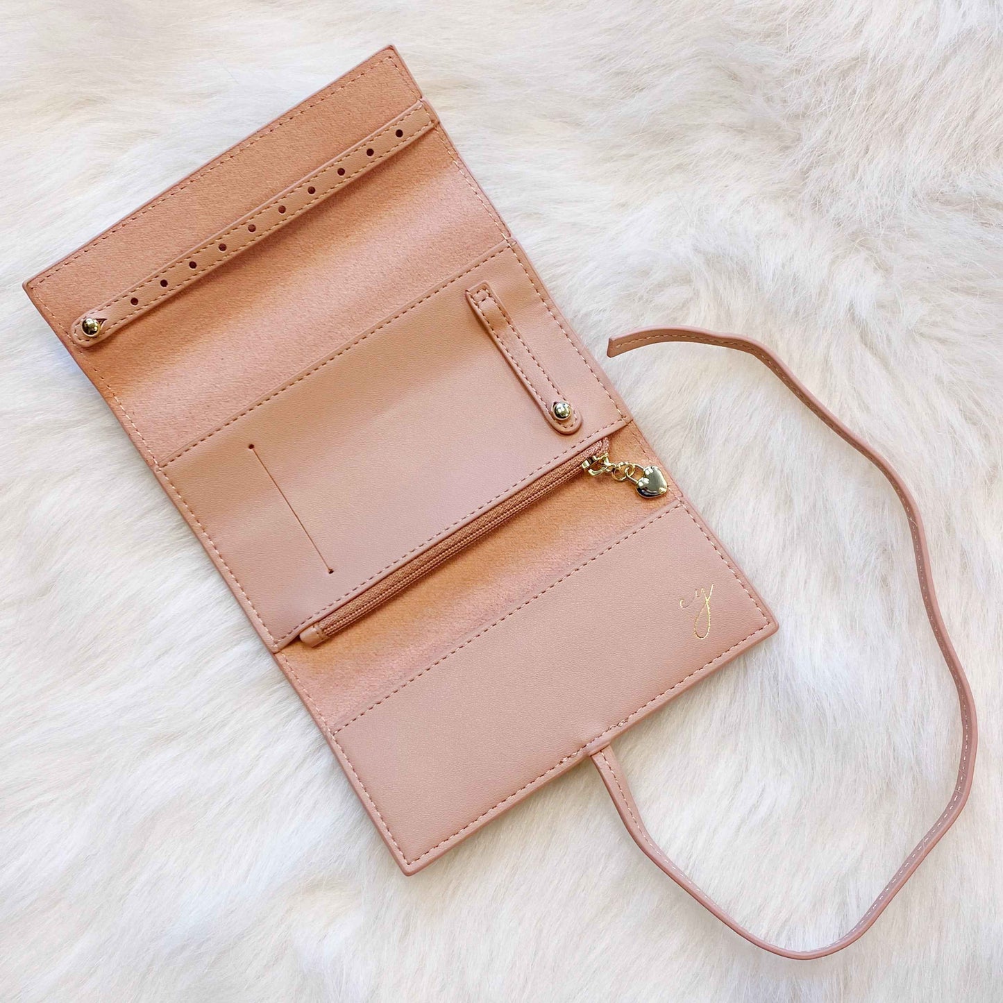 Always With Me Vegan Leather Jewelry Roll Travel Organizer