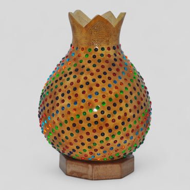 Turkish Mosaic Gourd Table Lamp Handcrafted Multicolor - Rosetta Creative Boutique