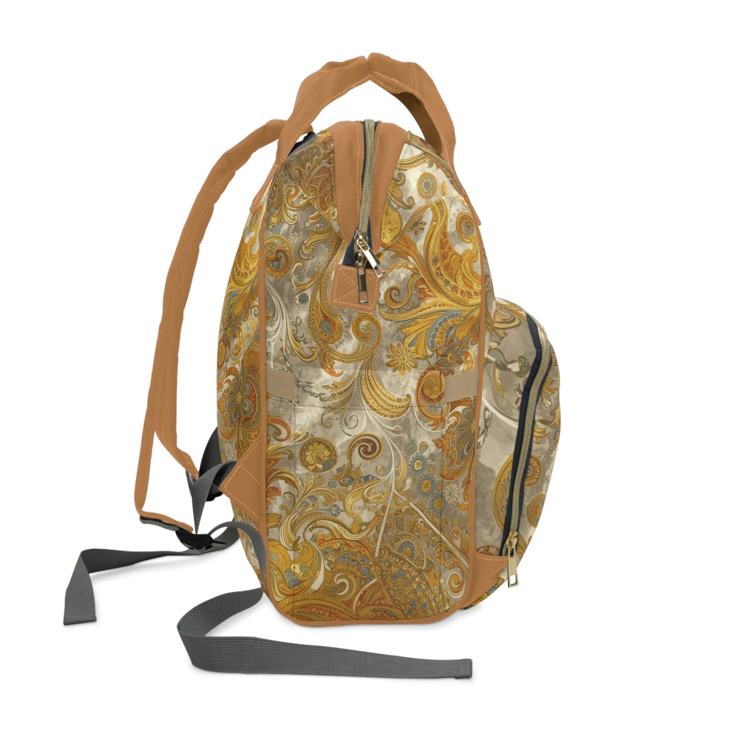 Stylish Multifunctional Diaper Backpack with Chic Floral Design