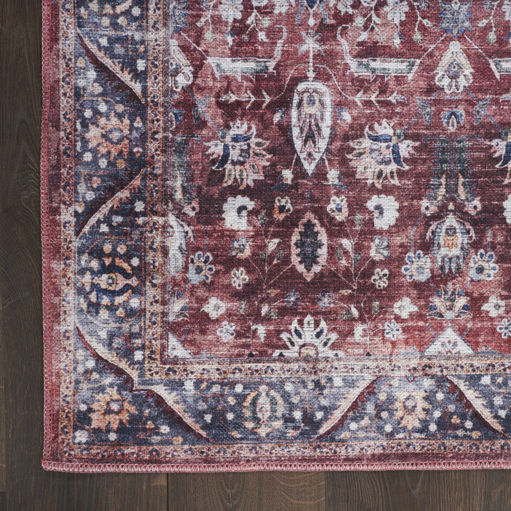 Red Ivory Oriental Area Rug 5x7 Distressed Power Loom Design - Rosetta Creative Boutique